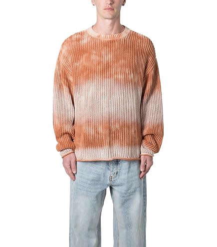 mnml Men's Tie Dye Sherpa Pullover Sweater - Green, XS at Amazon